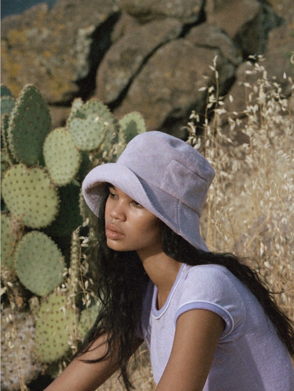 Lack Of Color Lavender Terry Bucket Hat size medium